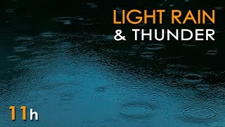 Light Rain amp Thunder  Relaxing Ambient Nature Sounds  11 Hours  Relax Sleep Study Meditate [upl. by Nerahs486]