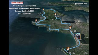 Amica Newport Marathon 2023 fly over the marathon 3D course map [upl. by Pillow510]