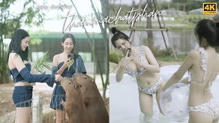 Cute girls vacation trip🌾Organic farm 🦛 Feed capybara amp animal🏡wear sexy bikini at minimal pool🌲EP37 [upl. by Assirrak933]