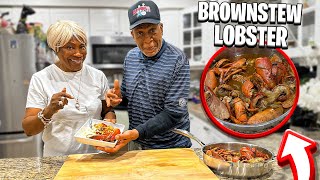 Making Brown Stew CRAB LEGS amp LOBSTER FOR THE FIRST TIME [upl. by Aniweta]