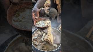 Its dinner time😋‼️ See how Hadza cooks and eating their favorite soup when is too hot 🔥foodafrica [upl. by Ettenej63]