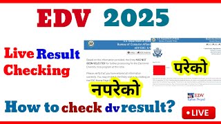 How to check dv result 2025  edv lottery result checking live [upl. by Jenelle]