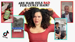 SHOULD YOU AVOID HAIR OILS ON CURLY HAIR  tiktok stylists say YES [upl. by Lacy]