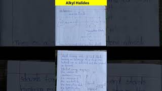 Alkyl HalidesChemistry Of Halogenated HydrocarbonsAlkyl Halides ka short Notes 📝📝short shorts [upl. by Florentia40]