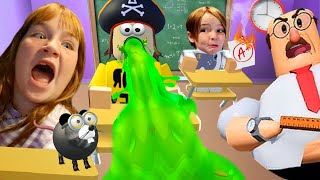 CRAZY SCHOOL with ADLEY and NiKO Naveys First Day of Roblox Class a Student has STiCKER POX [upl. by Dnalkrik49]