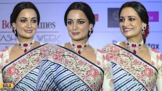 Dia Mirza L00KS Super STUNNING In Striped Saree at Bombay Times Fashion Week 2024 [upl. by Eirahs]