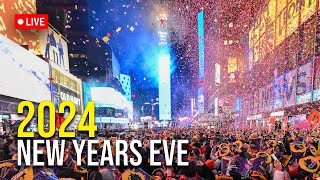 New York City LIVE Times Square New Years Eve 2024 [upl. by Harwin]