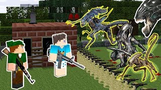 DESAFIO DA BASE VS APOCALIPSE DE ALIENÍGENAS NO MINECRAFT [upl. by Boorer]