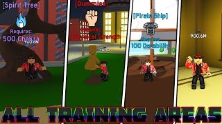 ALL Training Areas in Anime Fighting Simulator  IN DETAIL [upl. by Harwill]