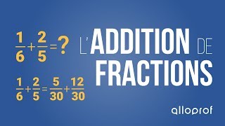 Laddition de fractions  Mathématiques  Alloprof [upl. by Nimzay]