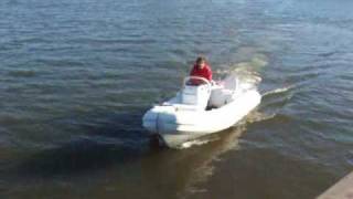 14 Nautica RIB JET inflatable boat with a trailer Runs well Looks good [upl. by Nairdad]