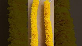 Easy flower garland using paper  Diwali decoration ideas craft shorts [upl. by Acireh]