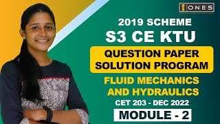 S3 KTU 2019 Scheme QP Solution  CE  FLUID MECHANICS AND HYDRAULICS  CET203  Module 2DEC 2022 [upl. by Benton]