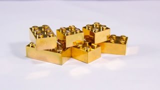 Making 100 Gold plated Lego GIVEAWAY [upl. by Gosser]