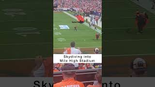 Skydiving into an NFL Stadium almost goes wrong 😲🏈 [upl. by Vigen634]