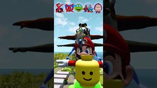 Strange Cartoon Cars vs Gigantic Characters Mr Beast Jumps Mario BeamNGdrive [upl. by Amsden]