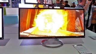 New Oversized Productivity Monitor by LG  CES 2013 [upl. by Ahsaenat]