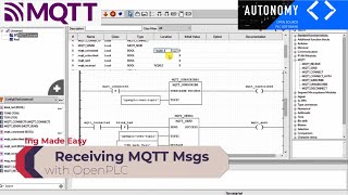 Receiving MQTT Messages with OpenPLC [upl. by Nonnerb216]