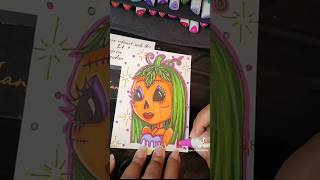 dollskill inktober inspired minisketch colorsketch coloring art artstudiovlog colormarkers [upl. by Alekat]