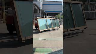 Transport glass to workshop for smart glass manufacturing smartpdlcfilm smartglassfactory [upl. by Nylrac]