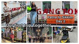 Gangtok pahuch gaye Finally Day2 Part1 Bike rent leke galti karti  Patna to Gantok trip ☃️🎊 [upl. by Bubalo]