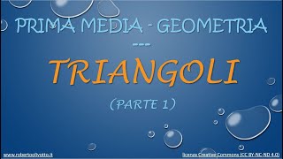 Prima media  Geometria  Triangoli parte 1 [upl. by Sardse]