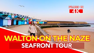 WALTON ON THE NAZE  Full tour of WaltonontheNaze Essex England at sunset  filmed in 4K [upl. by Keverian151]