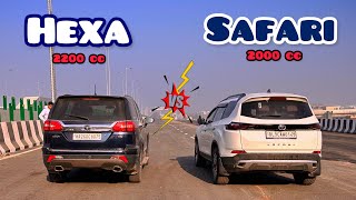 पुराना लोहा 💪🏻❤️  TATA SAFARI 20 vs TATA HEXA 22 🇮🇳  Drag race  Aksh Singhal [upl. by Akciret]