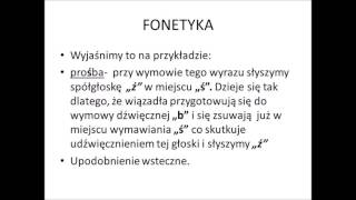 Fonetyka część 6  Udźwięcznienia wewnątrz wyrazu [upl. by Kcirdef440]