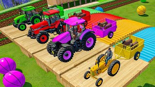 quotEfficient Transport Mini Truck Loads and Colorful John Deere Tractors in Farming Simulator 22quot [upl. by Amatruda937]