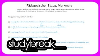 Pädagogischer Bezug Merkmale  Pädagogik [upl. by Dorsey97]