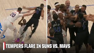 Suns amp Mavericks players SEPARATED after tempers flare in Q1 👀  NBA on ESPN [upl. by Nnylrahc573]