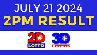 2pm Lotto Result Today July 21 2024  PCSO Swertres Ez2 [upl. by Hamner]