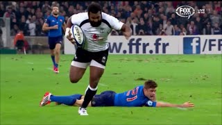 Timoci Nagusa finishes coast to coast consolation try vs France 2014 [upl. by Johnstone]