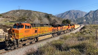 Blue Cut BNSF WB Manifest Main 3 Tank Lumber amp Hopper Rail Cars Awesome Horn Action 4KHDR [upl. by Eirehc317]