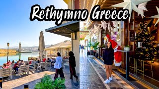 Rethymno Crete highlights in 4k during🎄Christmas preparation Greece [upl. by Flavio]