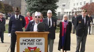 VFW Post 1033 Holds Veterans Day Ceremony 111123 [upl. by Sheffield]