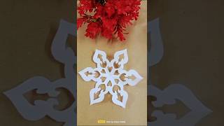 Paper Cutting Snowflake ❄️ diy christmas howtomakesnowflakesoutofpaper [upl. by Cogswell]