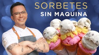 NIEVES SORBETES te doy una receta y tienes todas las variantes y sin máquina [upl. by Remoh547]