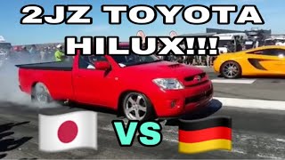 2JZ Toyota Hilux  Burnouts Modified cars Street Race [upl. by Zelten]