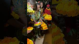 Pedda Amberpet naresh swamy Bathukamma dropping into water bathukamma youtubeshorts shorts [upl. by Nehgaem]