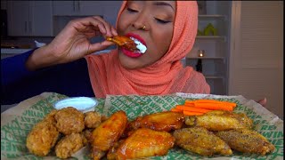 WINGSTOP ASMR Mango Habanero  Lemon Peper  Garlic Parmesan  مكبانق اجنحة الدجاج [upl. by Annaej]