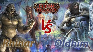 Rhinar vs Oldhim  Competitive Blitz Tabletop Flesh and Blood Gameplay [upl. by Hudson]