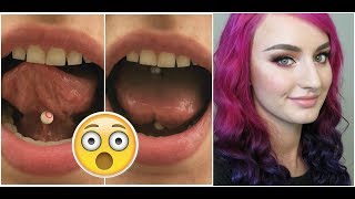 MY TONGUE PIERCING EXPERIENCE AND HEALING  JustEnufEyes [upl. by Yeliab]