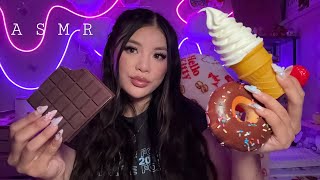 ASMR  Fake Food Eating 🍫🍓🍩 Tingly Mouth Sounds [upl. by Essyle]