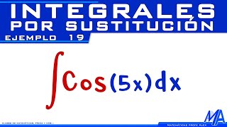 Integral de Coseno  Integrales por Sustitución  Cambio de variable  Ejemplo 19 [upl. by Rialc]