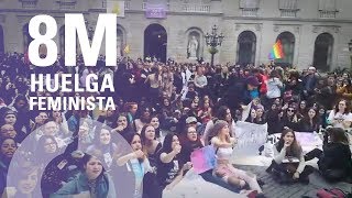 Manifestación feminista por las calles de Barcelona  8M Huelga feminista [upl. by Ronen832]