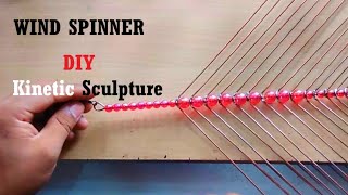 Make a DIY Wind Spinner Kinetic Wire Sculpture Swinging squares [upl. by Lorinda]