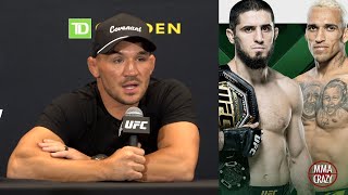 Michael Chandler Predicts Islam Makhachev vs Charles Oliveira 2 at UFC 294 [upl. by Benn]