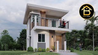 MINIMALIST 2 Storey 3 Bedrooms SMALL HOUSE DESIGN [upl. by Enavi893]